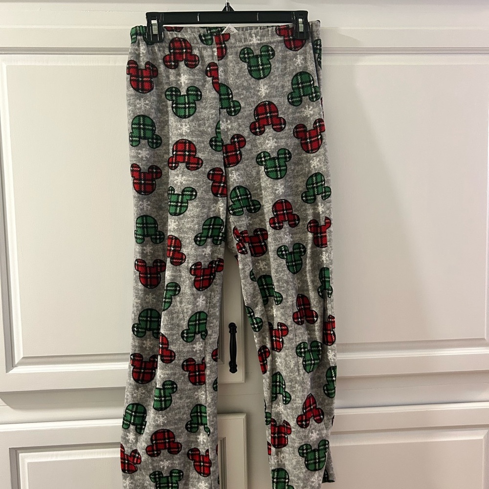 Plaid Mickey Mouse Kids Pajamas - Gray, Red, Green